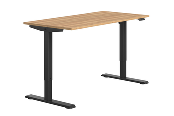 Biurko FLEXI 140 cm regulowane podnoszone elektryczne komputerowe - Dąb Craft / Czarny