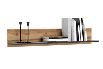 Półka SHELF ścienna wisząca 100 cm - Dąb Craft / Czarny