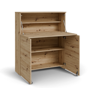 Biurko rozkładane VERTO składane chowane w szafkę - Dąb Artisan