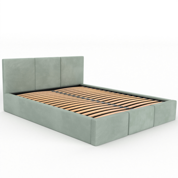 Łóżko podwójne tapicerowane VALENTINO 140x200 pojemnik na pościel - Miętowy