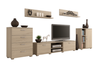 Zestaw mebli do salonu SOFEN II szafka RTV, komoda, szafka, półki - Dąb Sonoma
