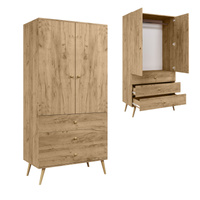 Szafa MELI + 3 szuflady i drążek - kolor Dąb craft