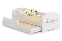 Łóżko dziecięce podwójne wysuwane LUK II 160x80 - Dinozaury