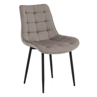 Krzesło VOX tapicerowane welurowe pikowane - kolor Cappuccino, nogi Czarne