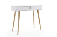 Konsola MELI z szufladą skandynawska boho - kolor Biały