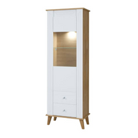 Witryna SANI 190x64 cm - kolor Dąb grand / biały połysk