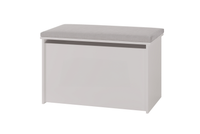 Skrzynia na zabawki DARIA - Biała, panel szary