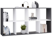 Regał otwarty komorowy 2x4 - kolor Antracyt / Biały