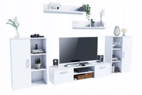 Zestaw mebli do salonu ERCOL szafka RTV, komody, półki - Biały