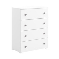 Komoda biała Emily - uchwyt szary