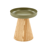 Stolik kawowy LOCA okrągły - Zielony / Naturalny