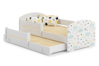 Łóżko dziecięce podwójne wysuwane LUK II 160x80 - Gwiazdki