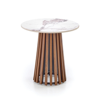 Stolik kawowy ARINA okrągły - Orzech / Beżowy