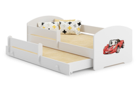 Łóżko dziecięce podwójne wysuwane LUK II 160x80 - Auto