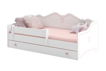 Łóżko dziecięce EMMA 160x80 - Białe / Różowe