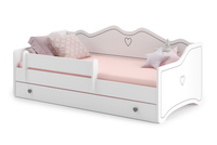 Łóżko dziecięce EMMA 160x80 - Białe / Szare