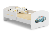 Łóżko dziecięce LUK 160x80 barierka grafika - Policja