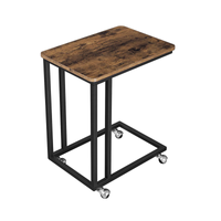 Stolik kawowy boczny na kółkach RUSSELL 1 - Ciemny orzech