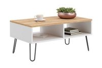 Stolik kawowy Sandi loft - dąb craft złoty - biały