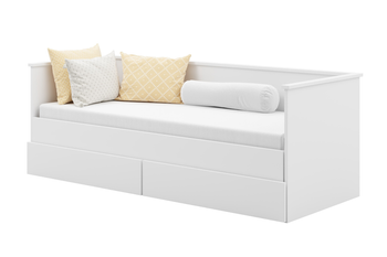 Łóżko podwójne HELIOS 200x160 - Białe, z materacem