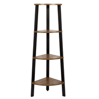 Regał narożny z półkami RUSSELL 3 - Ciemny brąz