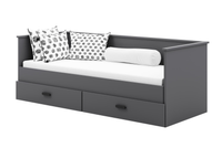 Łóżko podwójne HELIOS 160x200 - Szare, z materacem