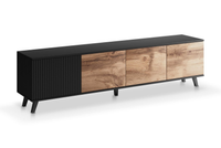 Szafka RTV MODERN 200 cm loft - Dąb Wotan / Czarny