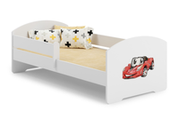 Łóżko dziecięce LUK 140x70 barierka grafika - Auto